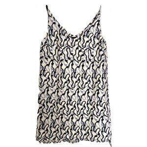 Topshop Mini Sleeveless Shift Dress - Natural Tones (Grey & Beige) - Size 2